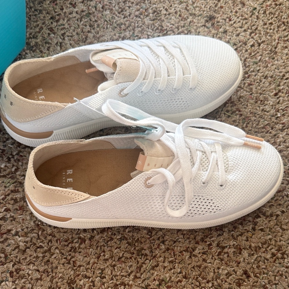 Reef White and Tan Women's Sneakers